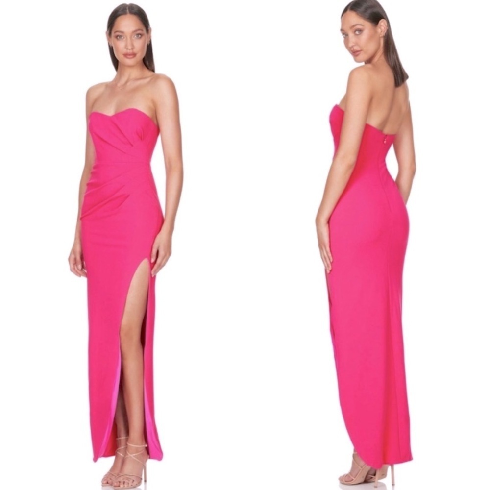 NWT NOOKIE CHERISH GOWN DRESS IN HOT PINK